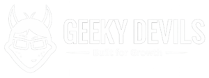 geeky devils logo white